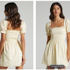 Charlie Holiday Sienna Dress in Yellow Gingham XS